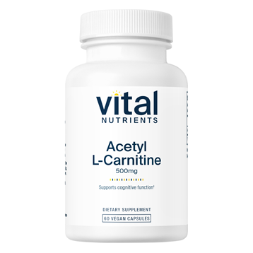 Vital Nutrients Acetyl L-Carnitine 500 mg, 60 veg capsules, front of bottle