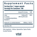 Vital Nutrients B-12 & Methyl Folate 100 capsules supplement facts label