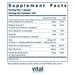Vital Nutrients B-Complex 240 capsules supplement facts label