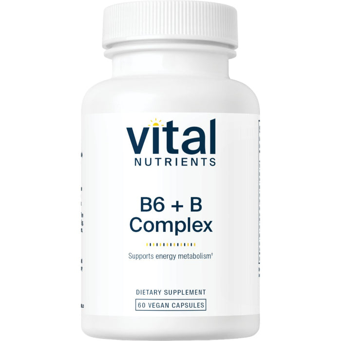 Vital Nutrients B6 + B Complex, 60 capsules, front of bottle
