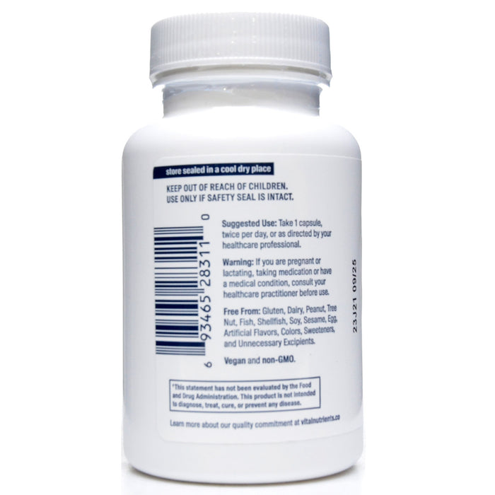 Vital Nutrients Berberine 500 mg 60 capsules suggested use label