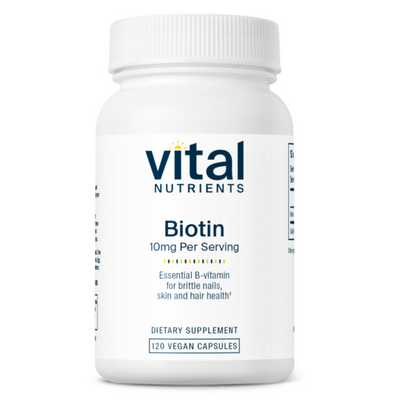 Vital Nutrients Biotin 10 mg, 120 capsules, front of bottle