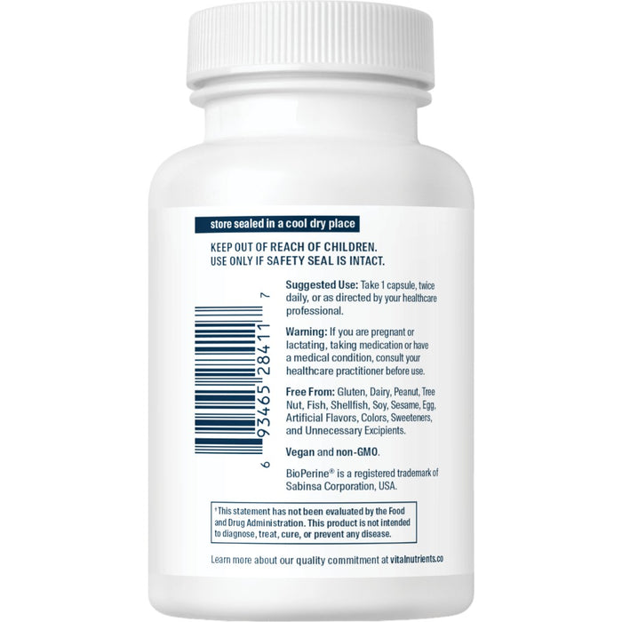 Vital Nutrients Curcumin Extract 700 mg 60 veg capsules suggested use label