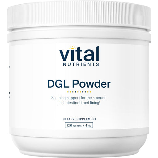 Vital Nutrients DGL Powder, 4 oz, front of jar