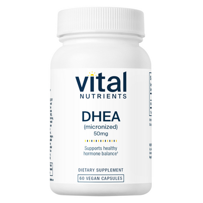 Vital Nutrients DHEA (micronized) 50 mg, 60 capsules, front of bottle
