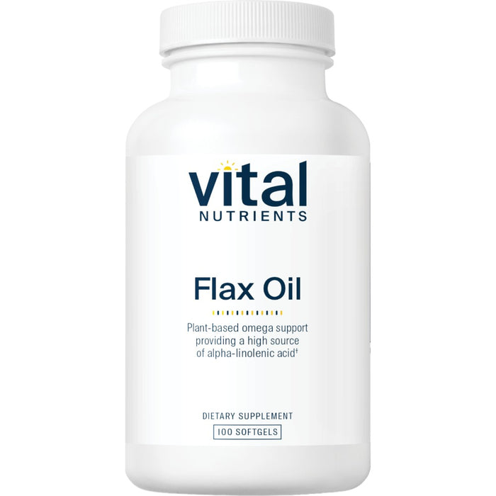 Vital Nutrients Flax Oil Caps 1000 mg, 100 softgels, front of bottle