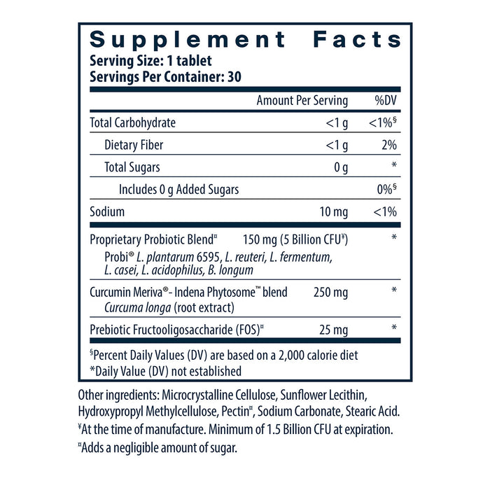 Vital Nutrients Hyperbiotics Pro-Men Probiotic 30 tablets supplement facts label
