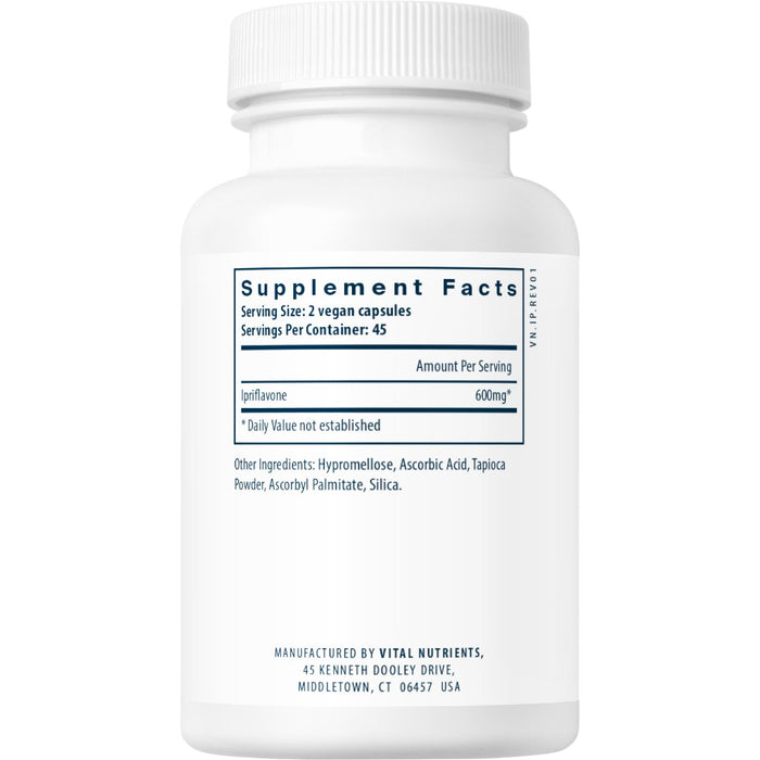 Vital Nutrients Ipriflavone 600 mg 90 capsules supplement facts label