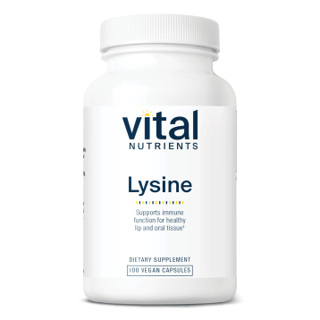 Vital Nutrients L-Lysine 500 mg, 100 capsules, front of bottle