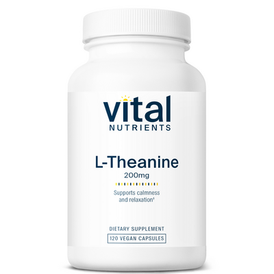 Vital Nutrients L-Theanine 200 mg, 120 capsules, front of bottle