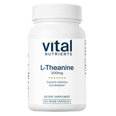 Vital Nutrients L-Theanine 200 mg, 60 capsules, front of bottle