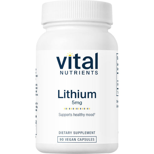 Vital Nutrients Lithium (orotate) 5 mg, 90 capsules, front of bottle