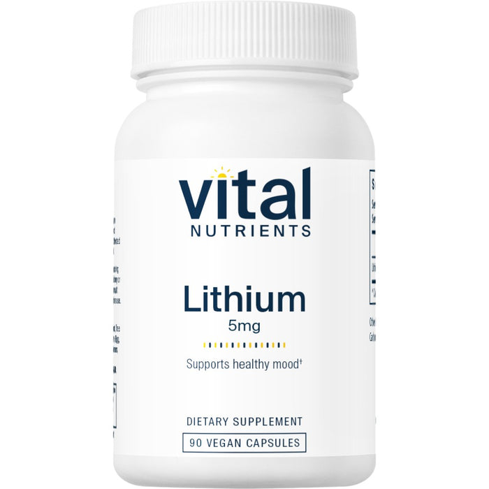 Vital Nutrients Lithium (orotate) 5 mg, 90 capsules, front of bottle