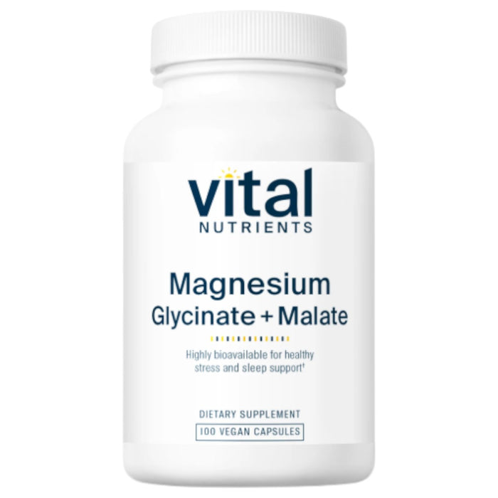 Vital Nutrients Magnesium Glycinate + Malate, 100 capsules, front of bottle