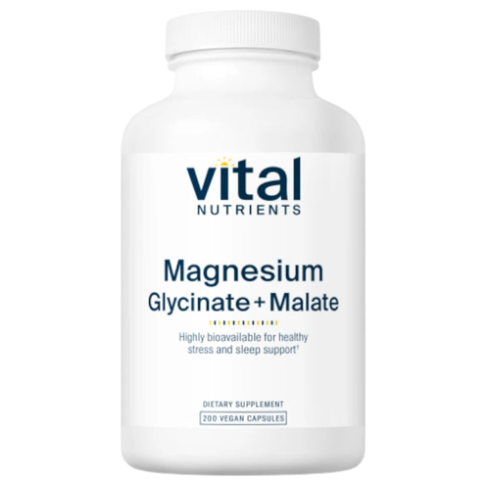 Vital Nutrients Magnesium Glycinate + Malate, 200 capsules, front of bottle