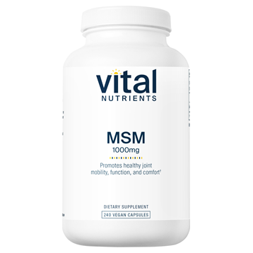 Vital Nutrients MSM 1000 mg, 240 capsules, front of bottle