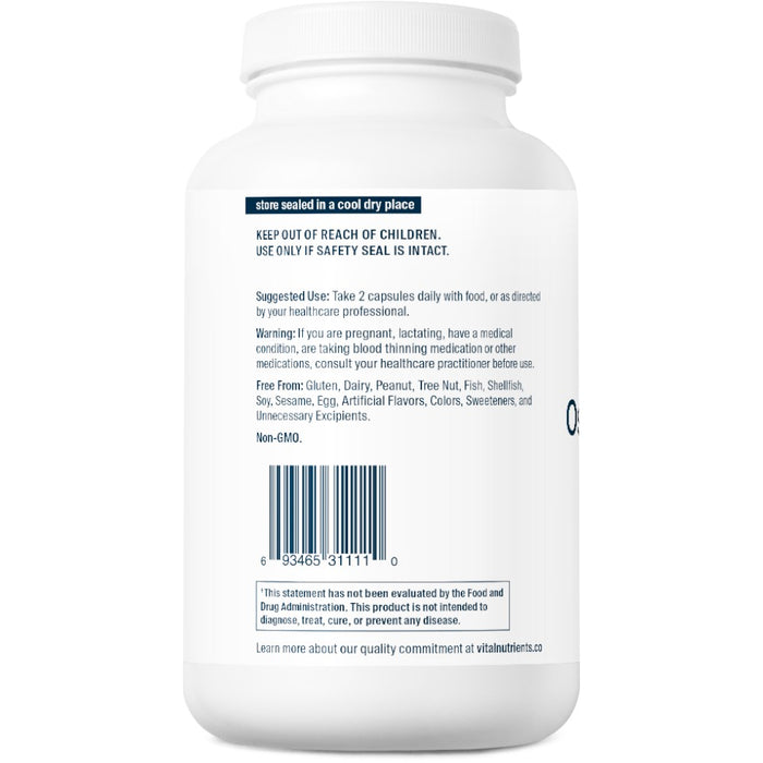 Vital Nutrients Osteo-Nutrients II 240 capsules suggested use label