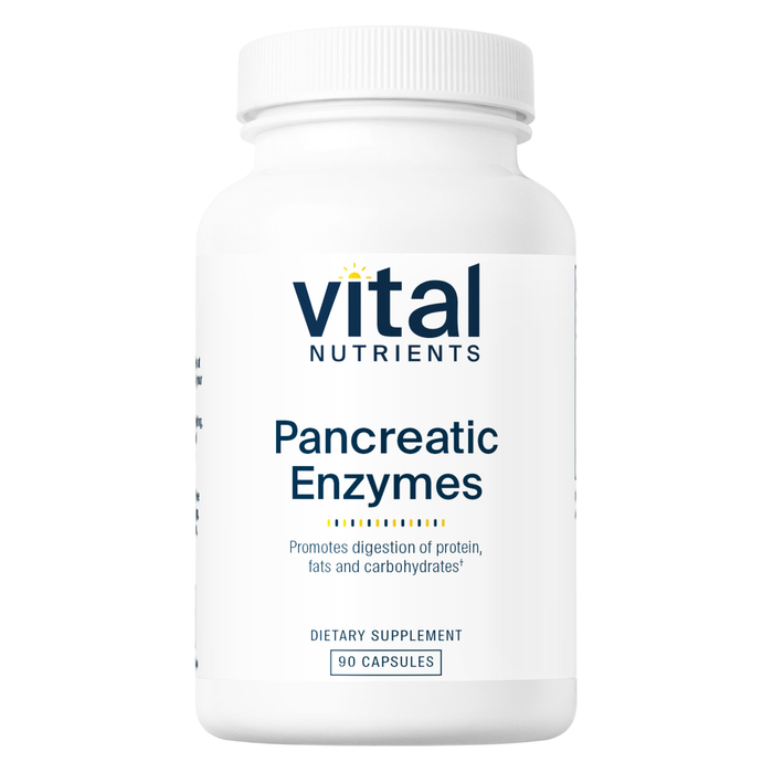 Vital Nutrients Pancreatic Enzymes, 90 capsules, front of bottle