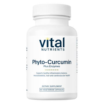 Vital Nutrients Phyto-Curcumin Plus Enzymes, 60 capsules, front of bottle