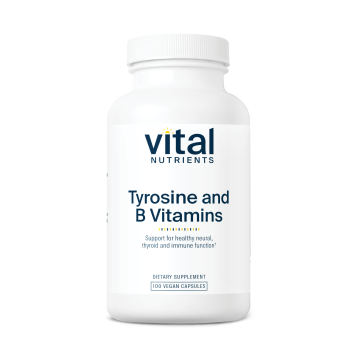 Vital Nutrients Tyrosine and B Vitamins, 100 capsules, front of bottle