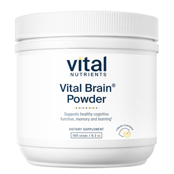 Vital Nutrients Vital Brain Powder Lemon, 180 g, front of jar