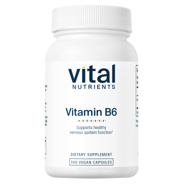 Vital Nutrients Vitamin B-6 100 mg, 100 capsules, front of bottle