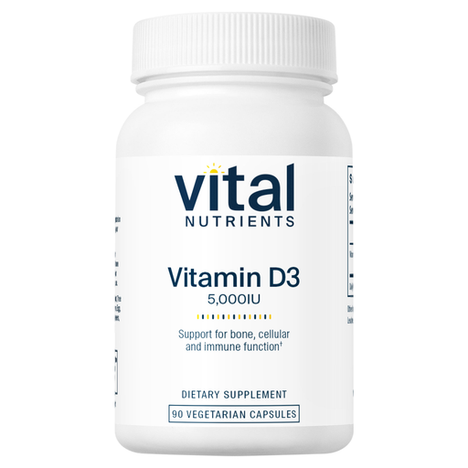 Vital Nutrients Vitamin D3 5000 IU, 60 capsules, front of bottle