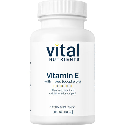 Vital Nutrients Vitamin E 400 IU (Mixed), 100 softgels, front of bottle
