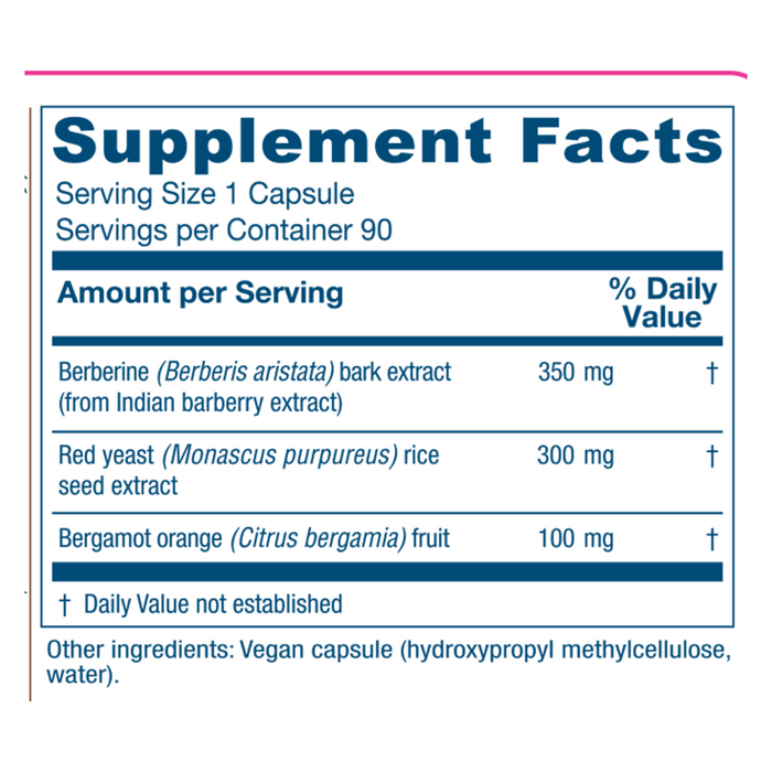 Vitanica Cholest Blend 90 capsules supplement facts label