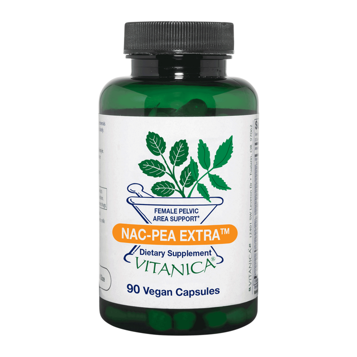 Vitanica NAC-PEA Extra, 90 vegan capsules, front of bottle