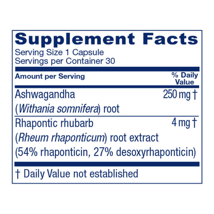 Vitanica Peri/Meno Ease 30 capsules supplement facts label
