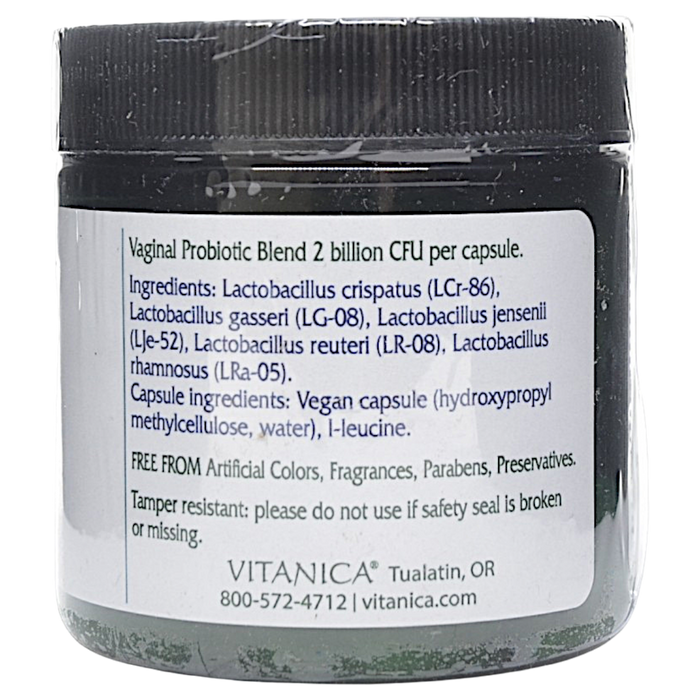 Vitanica V-Probiotics 30 suppositories ingredients label