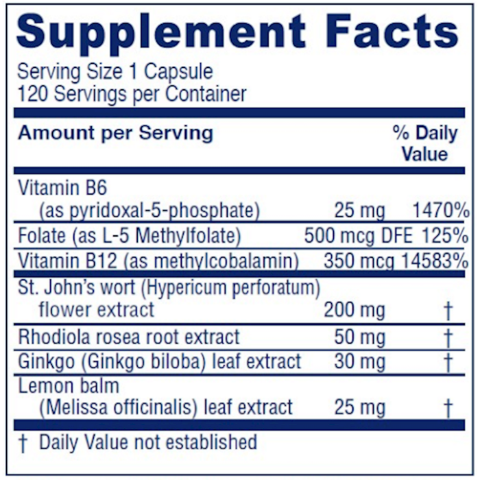 Vitanica Uplift 60 capsules supplement facts label