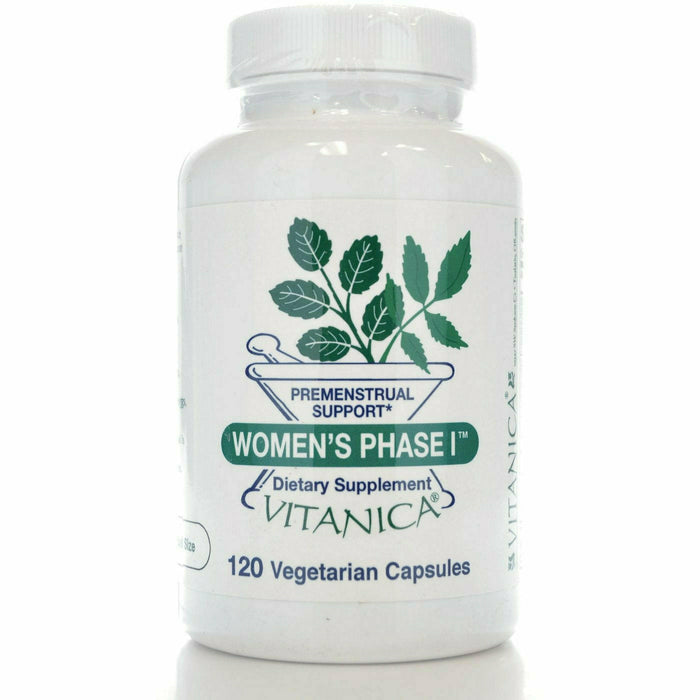 Vitanica Women's Phase 1 dietary supplement bottle on a white background