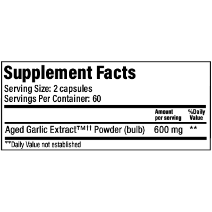 Wakunaga Kyolic Cardiovascular Vegan Formula 300 120 capsules supplement facts label