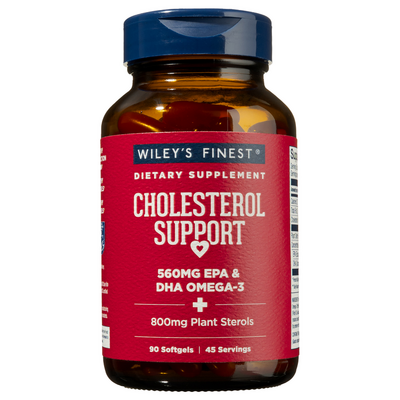 Wiley's Finest Cholesterol Support, 90 softgels, front of bottle