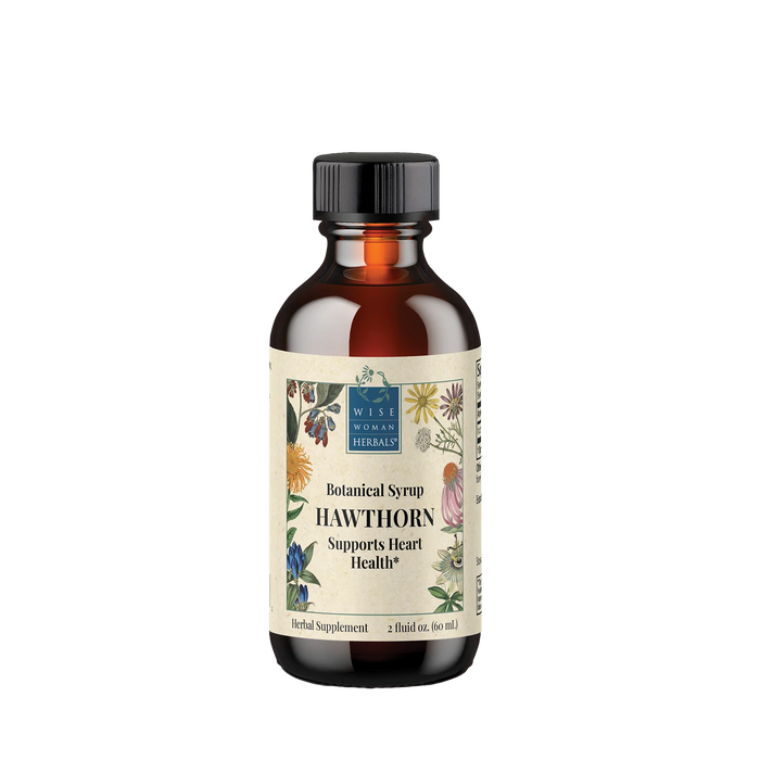 Wise Woman Herbals Hawthorn Botanical Syrup, 2 fl oz, front of bottle