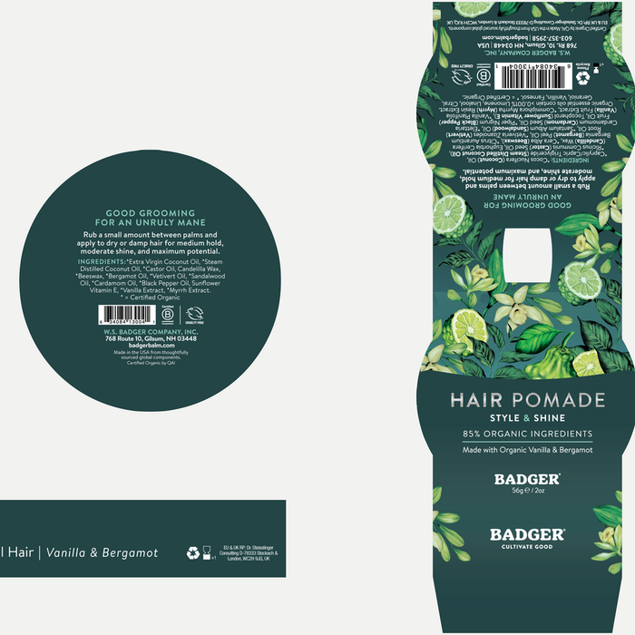 W.S. Badger Hair Pomade 2 oz full label