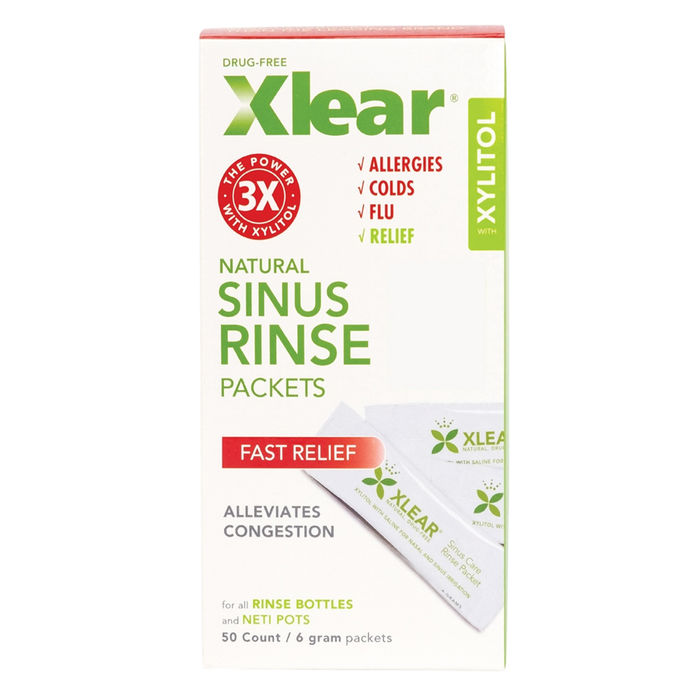 Xlear Sinus Rinse Refill Solution, 50 packets, front of box