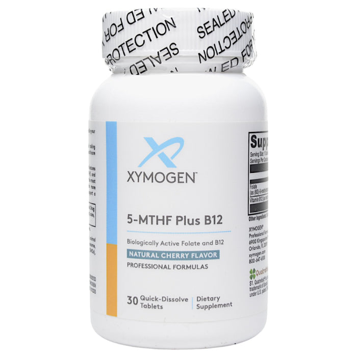 Xymogen 5-MTHF Plus B12 Cherry, 30 tablets, front of bottle