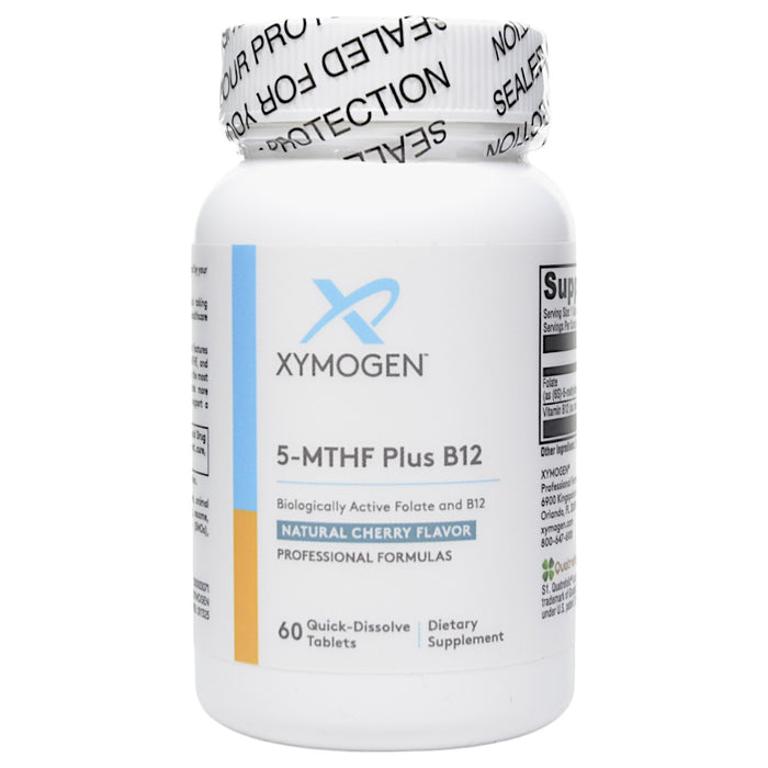 Xymogen 5-MTHF Plus B12 Cherry, 60 tablets, front of bottle