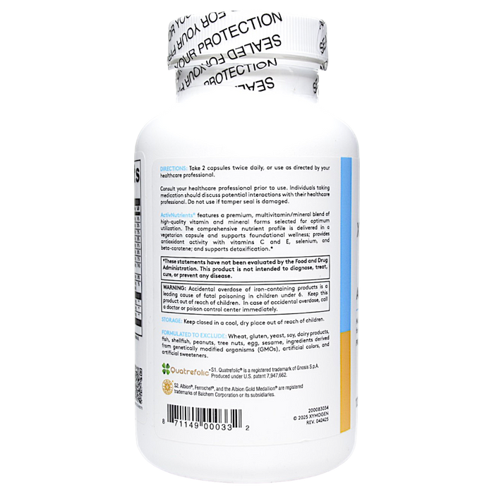 Xymogen ActivNutrients 120 capsules directions label