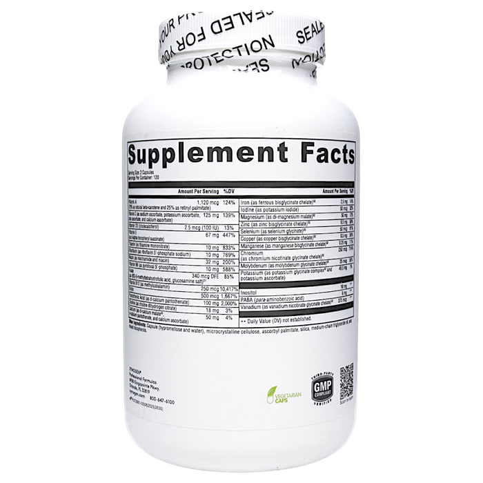 Xymogen ActivNutrients 240 capsules supplement facts label