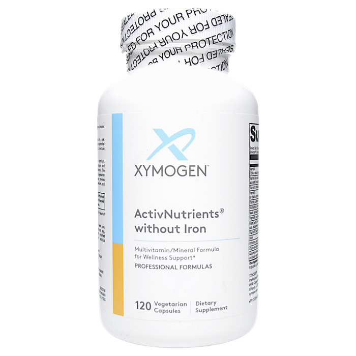 Xymogen ActivNutrients without Iron, 120 capsules, front of bottle