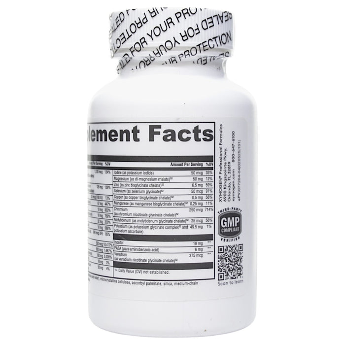 Xymogen ActivNutrients without Iron 60 capsules supplement facts label, continued