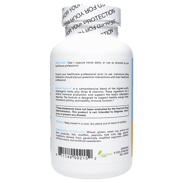 Xymogen Adrenal Essence 120 capsules directions label