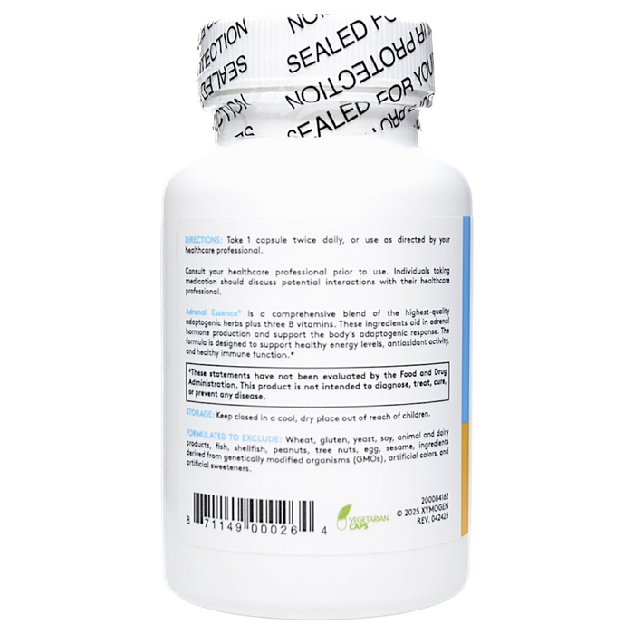 Xymogen Adrenal Essence 60 capsules directions label
