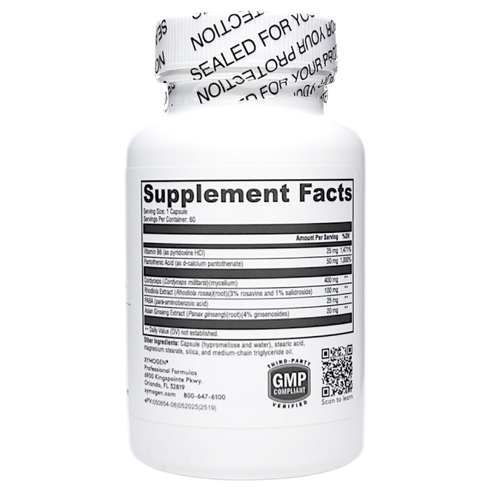 Xymogen Adrenal Essence 60 capsules supplement facts label