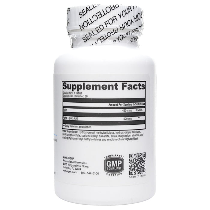 Xymogen ALAmax CR 600 mg 60 tablets supplement facts label