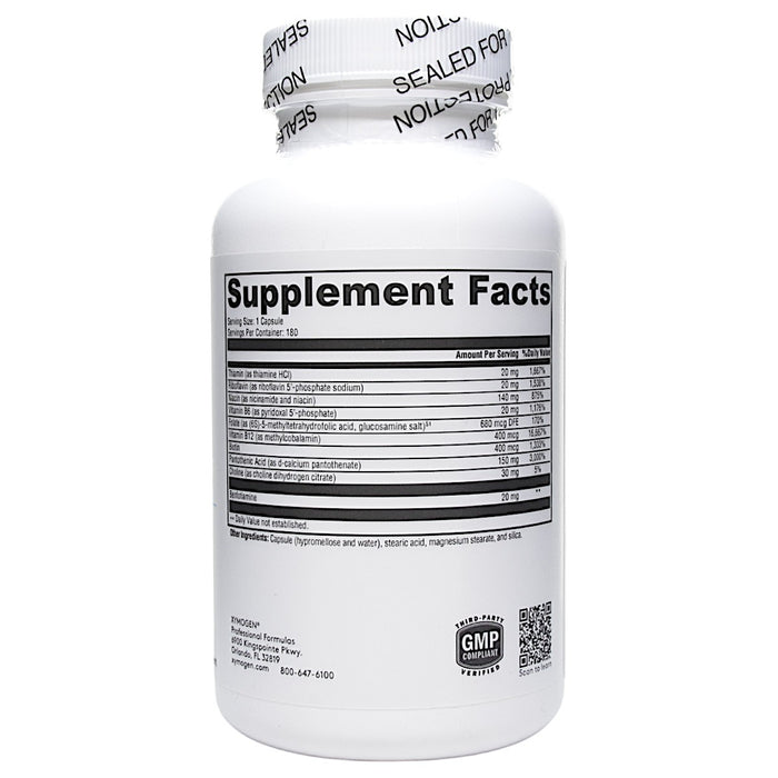 Xymogen B Activ 180 capsules supplement facts label